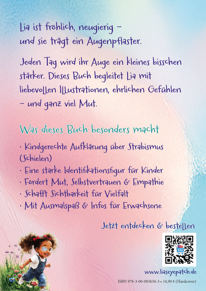 Rückseite vom Flyer zu Lia und ihr Augenpflaster